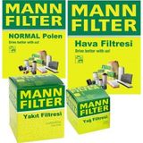 MANN-FILTER Ford Focus 1.6 Filtre Bakım Seti 1998-2004 4F Hava-Yağ-Yakıt-Normal Polen