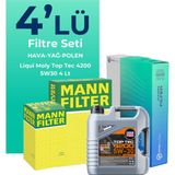 Mann Filter Mann Fiat Linea 1.3 Dizel Filtre Bakım Seti Liqui Moly Motor Yağlı Euro 5 (2009-2017) 4 Lü