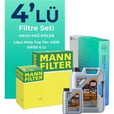 Mann Filter Mann Mercedes C200 Kompresor Filtre Bakım Seti Liqui Moly Motor Yağlı (2008-2012) 4 Lü