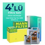 Mann Filter Mann Mercedes SLK200 Kompresor Filtre Bakım Seti Liqui Moly Motor Yağlı (2011-2015) 4 Lü