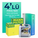 Mann Filter Mann Renault Clio 1.2 Benzin Filtre Bakım Seti Liqui Moly Motor Yağlı (2005-2012) 4 Lü