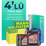 Mann Filter Mann Volkswagen Caddy 2.0 Dizel Filtre Bakım Seti Liqui Moly Motor Yağlı (2020-2025) 4 Lü
