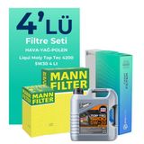 Mann Filter Mann Volkswagen Polo 1.4 Dizel Filtre Bakım Seti Liqui Moly Motor Yağlı (2014-2017) 4 Lü