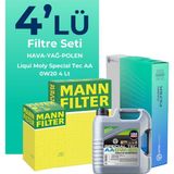 Mann Filter Opel Insignia 1.5 Turbo Filtre Bakım Seti Liqui Moly Motor Yağlı (2017-2023) 4 Lü