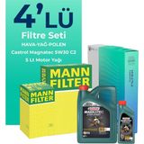 Mann Filter Opel Insignia 1.6 Turbo Filtre Bakım Seti Cast Rol Motor Yağlı (2009-2016) 4 Lü