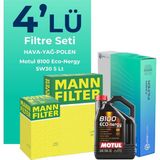 Mann Filter Opel Insignia 1.6 Turbo Filtre Bakım Seti Motul Motor Yağlı (2009-2016) 4 Lü