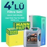 Mann Filter Peugeot 301 1.2 Benzin Puretech Filtre Bakım Seti Liqui Moly Motor Yağlı (2012-2021) 4 Lü