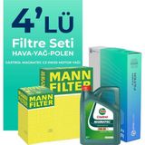 Mann Filter Peugeot 301 1.6 Bluehdi Dizel Filtre Bakım Seti Cast Rol Motor Yağlı (2014-2020) 4 Lü