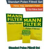 Mann Fılter Peugeot 301 1.6 Hdı Dizel Mann Filtre Bakım Seti 2012-2017 Hava+Yağ+Standart Polen