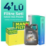 Mann Filter Renault Clio 1.2 Benzin Filtre Bakım Seti Cast Rol Motor Yağlı (2014-2021) 4 Lü