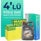 Mann Filter Renault Clio 1.2 Benzin Filtre Bakım Seti Castrol Motor Yağlı (2014-2021) 4 Lü