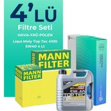Mann Filter Renault Clio 1.2 Benzin Filtre Bakım Seti Liqui Moly Motor Yağlı (2005-2012) 4 Lü