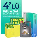 Mann Filter Renault Clio 1.2 Benzin Tce Filtre Bakım Seti Cast Rol Motor Yağlı (2014-2021) 4 Lü