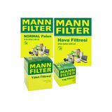 Mann-Filter Renault Clio 4 1.5 Dci 2012-2016 Filtre Bakım Seti Standart Polen+Hava+Yağ+Yakıt