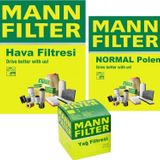 MANN-FILTER Renault Megane 2 1.6 16V Filtre Bakım Seti 2003-2009 3F Hava-Yağ-Normal Polen