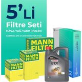 Mann Filter Renault Modus 1.5 Dizel Filtre Bakım Seti Cast Rol Motor Yağlı (2004-2009) 5 Li