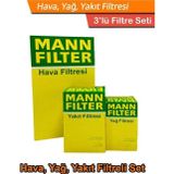 Mann Fılter Toyota Corolla 1.4 D4d Dizel Mann Filtre Bakım Seti 2010-2018 Hava+Yağ+Yakıt Filtresi