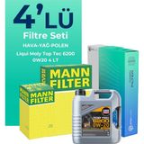 Mann Filter Volkswagen Caddy 1.0 Tsi Filtre Bakım Seti Liqui Moly Motor Yağlı (2015-2020) 4 Lü