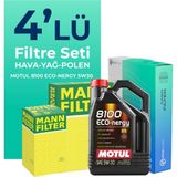 Mann Filter Volkswagen Caddy 1.0 TSi Filtre Bakım Seti Motul Motor Yağlı (2015-2020) 4 Lü