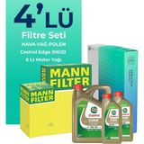 Mann Filter Volkswagen Caddy 2.0 Dizel Filtre Bakım Seti Cast Rol Motor Yağlı (2020-2025) 4 Lü