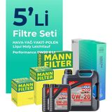 Mann Filter Volkswagen Caddy 2.0 Dizel Filtre Bakım Seti Liqui Moly Motor Yağlı (2020-2025) 5 Li