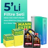 Mann Filter Volkswagen Caddy 2.0 Dizel Filtre Bakım Seti Motul Motor Yağlı (2020-2025) 5 Li