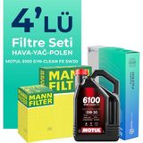 Mann Filter Volkswagen Polo 1.4 Dizel Filtre Bakım Seti Motul Motor Yağlı (2001-2009) 4 Lü