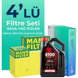 Mann Filter Volkswagen Polo 1.4 Dizel Filtre Bakım Seti Motul Motor Yağlı (2014-2017) 4 Lü