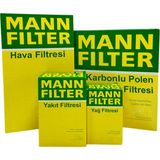 Mann Filter VW CC 2.0 TDI Dizel 2015-2016 Hava Yağ Karbonlu Polen Filtre Bakım Seti