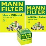 MANN-FILTER Vw Jetta 1.2 Tsi Filtre Bakım Seti 2015-2018 Cyv 3F Hava-Yağ-Normal Polen
