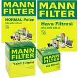 MANN-FILTER Vw Jetta 1.4 Tsı Filtre Bakım Seti 2015-2018 Czc,Czd 4F Hava-Yağ-Yakıt-Normal Polen