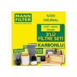 Mann Filter VW Scirocco 1.4 TSI 2009-2014 CAV 3'lü Karbonlu Filtre Bakım Seti