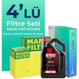 MANN Mercedes C200 Kompresor Filtre Bakım Seti Motul Motor Yağlı (2008-2012) 4 Lü