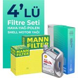 MANN Mercedes C200 Kompresor Filtre Bakım Seti Shell Motor Yağlı (2008-2012) 4 Lü