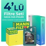 MANN Mercedes CLK200 Kompresor Filtre Bakım Seti Castrol Motor Yağlı (2003-2011) 4 Lü