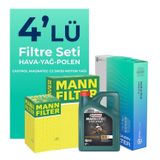 MANN Mercedes SLK200 Kompresor Filtre Bakım Seti Castrol Motor Yağlı (2004-2011) 4 Lü