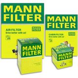 Mann Nissan Micra 1.5 Dcı Mann-Filter Filtre Bakım Seti K12 2004-2010 3'lü Karbonlu