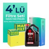 MANN Peugeot 301 1.2 Benzin Puretech Filtre Bakım Seti Motul Motor Yağlı (2012-2021) 4 Lü