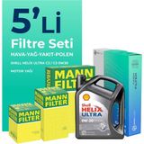 MANN Peugeot 301 1.6 BlueHDi Dizel Filtre Bakım Seti Shell Motor Yağlı (2014-2020) 5 Li