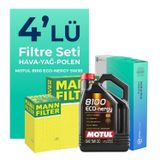 MANN Volkswagen Caddy 1.0 TSi Filtre Bakım Seti Motul Motor Yağlı (2015-2020) 4 Lü