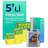 MANN Volkswagen Caddy 1.9 Dizel Filtre Bakım Seti Liqui Moly Motor Yağlı (2005-2011) 5 Li
