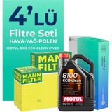Mann Volkswagen Caddy 2.0 Dizel Filtre Bakım Seti Motul Motor Yağlı (2020-2025) 4 Lü