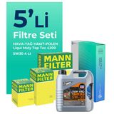 MANN Volkswagen Polo 1.4 Dizel Filtre Bakım Seti Liqui Moly Motor Yağlı (2014-2017) 5 Li