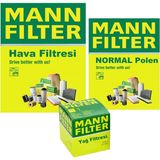 Mann Vw Jetta 1.6 Tdı Filtre Bakım Seti 2009-2010 Cay 3F Hava-Yağ-Normal Polen