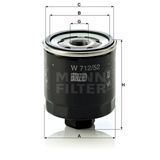 Mann W712/52 Yağ Filtresi