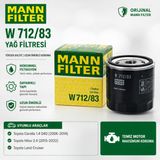 Mann W712/83 Yağ Filtresi Toyota Corolla Hilux Land Cruiser Uyumlu Orijinal Filtre