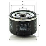 Mann W75/3 Yağ Filtresi