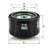 Mann W86 Yağ Filtresi