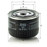 Mann W914/4 Yağ Filtresi