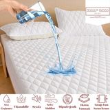 Mano Di Donna Tek/Çift Kişilik Kapitone Fitted Full Kenar Sıvı Geçirmez Yatak Koruyucu Alez - 160 x 200 cm - Beyaz